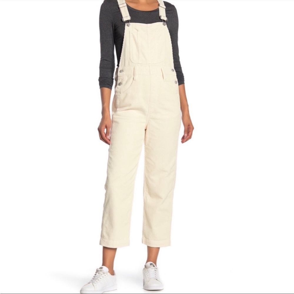 Maxwell White Corduroy Overalls M